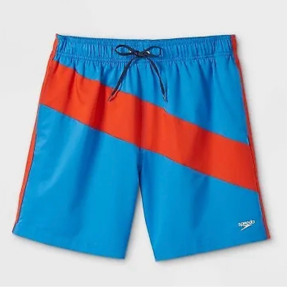 Men’s Speedo Comfort Stretch Colorblock Swim Trunks XXL NEW
